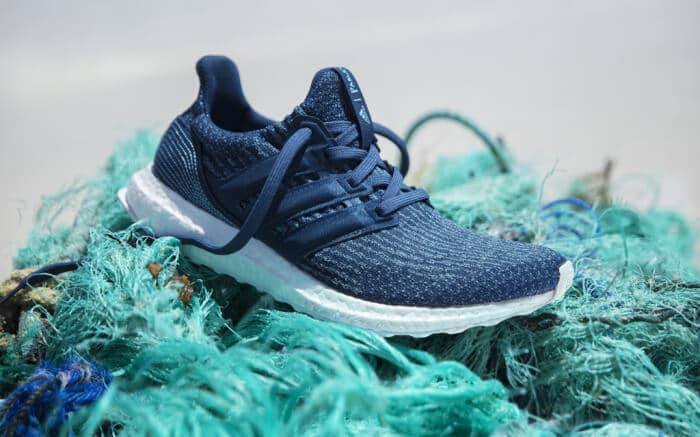 Adidas and Parley knit sneakers made from recycled materials