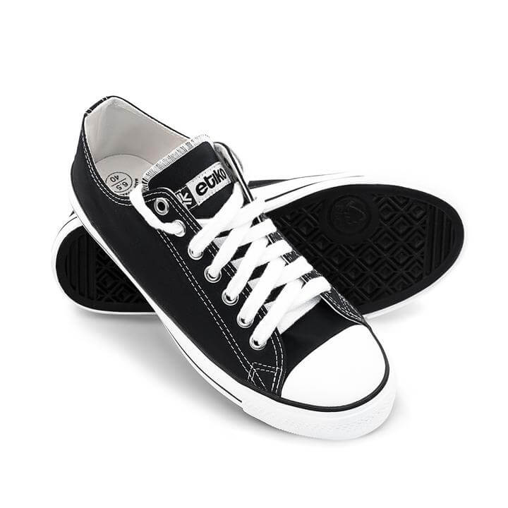 Etiko white and black low top sneakers