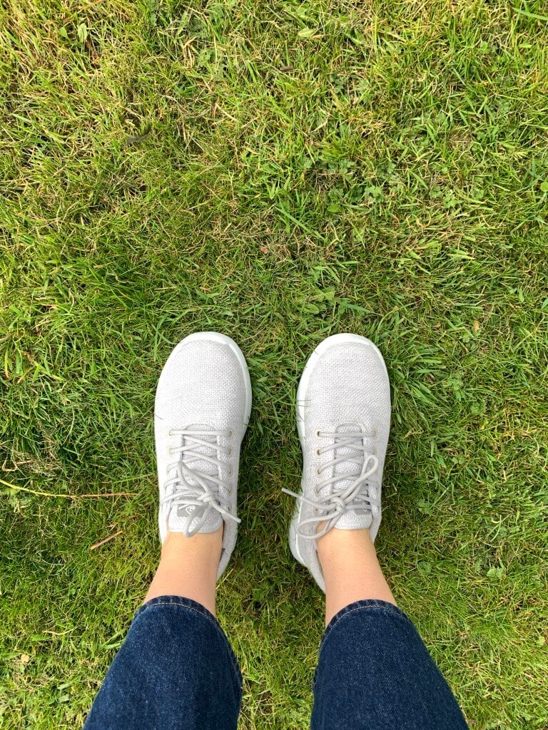 Giesswein sustainable sneakers worn by Ecothes editor Bethany