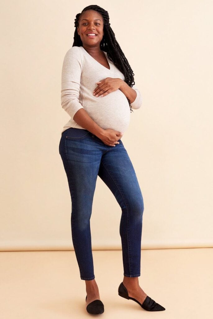 Warp and Weft sustainable maternity jeans