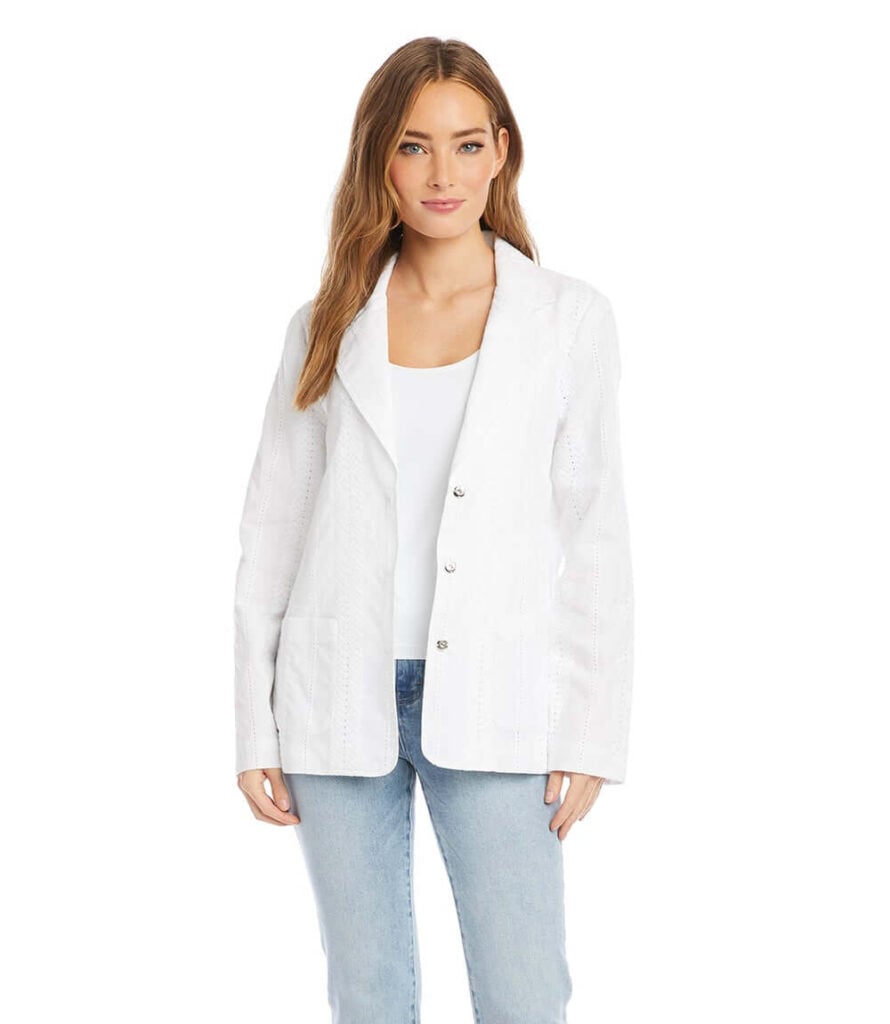 Karen Kane white cotton blazer