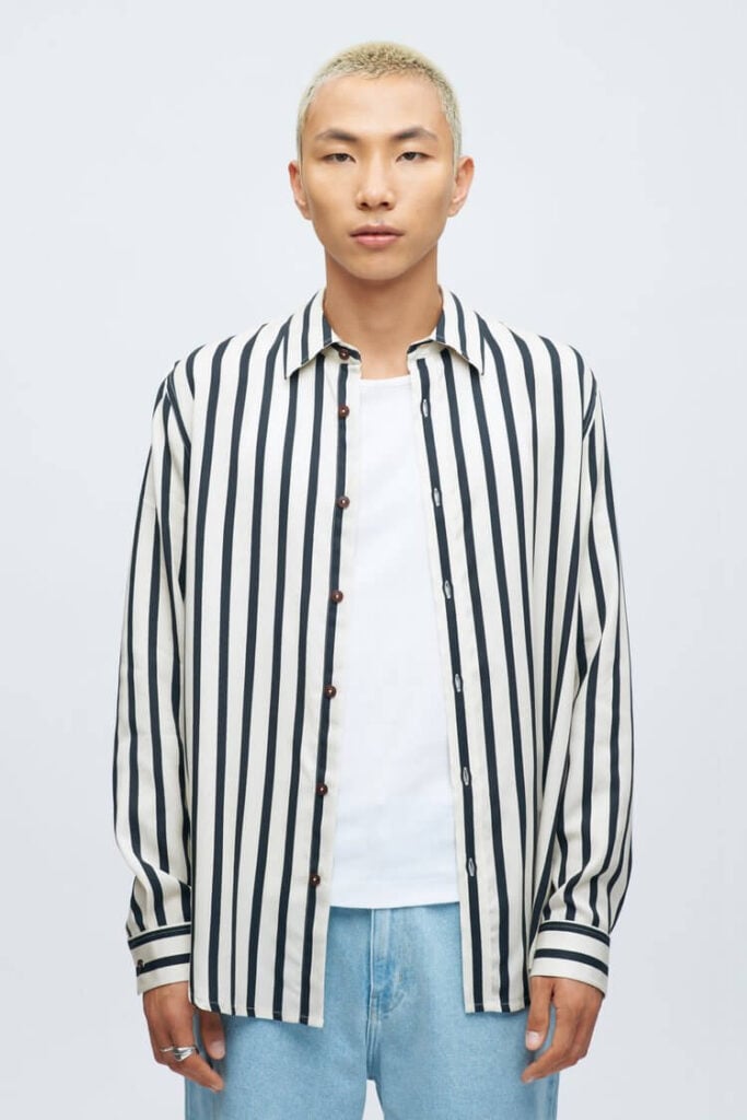 Kotn striped shirt sustainable mens clothing