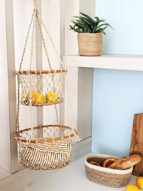 Made Trade sustainable home goods featuring a hanging basket