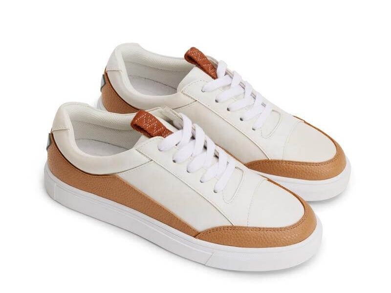 Matt and Nat vegan sneakers in white and tan vegan leather