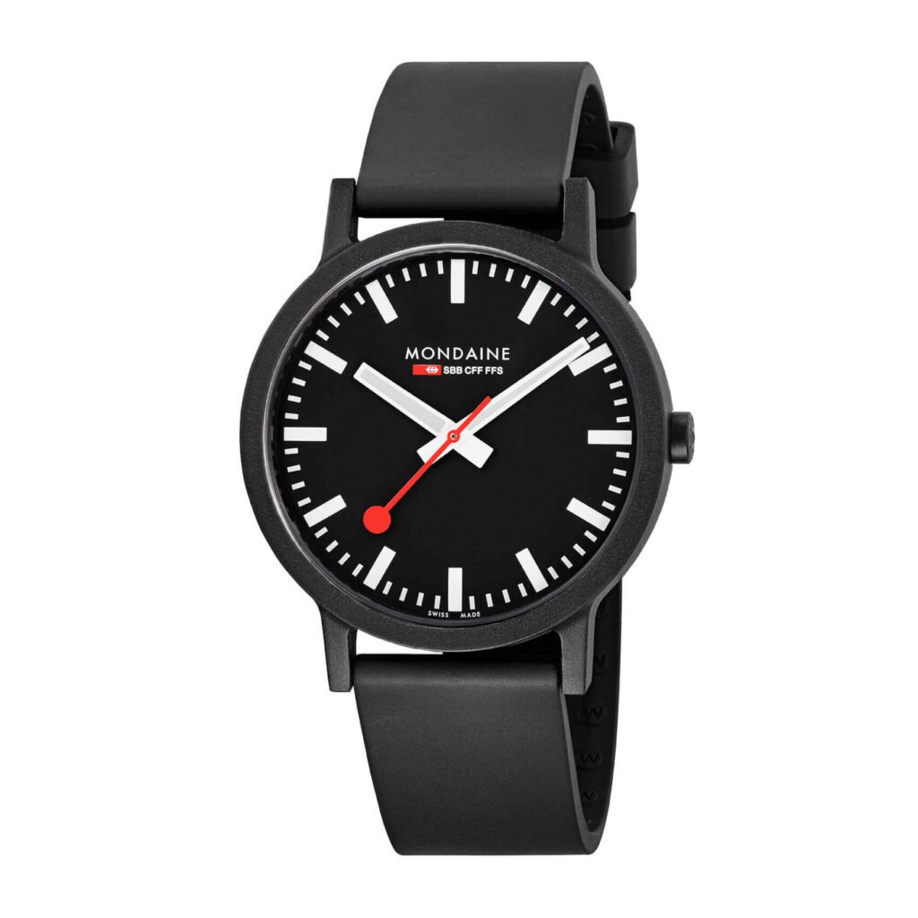 Mondaine swiss watch with black strap