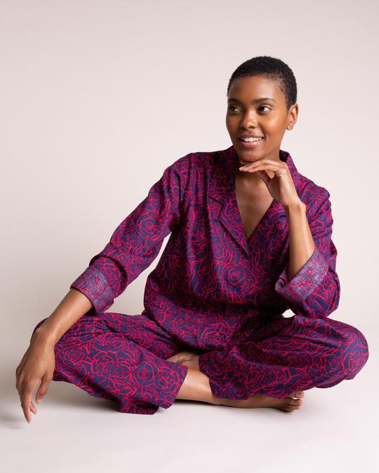 Yawn Organic cotton pajamas, sleepwear set in hand-drawn design