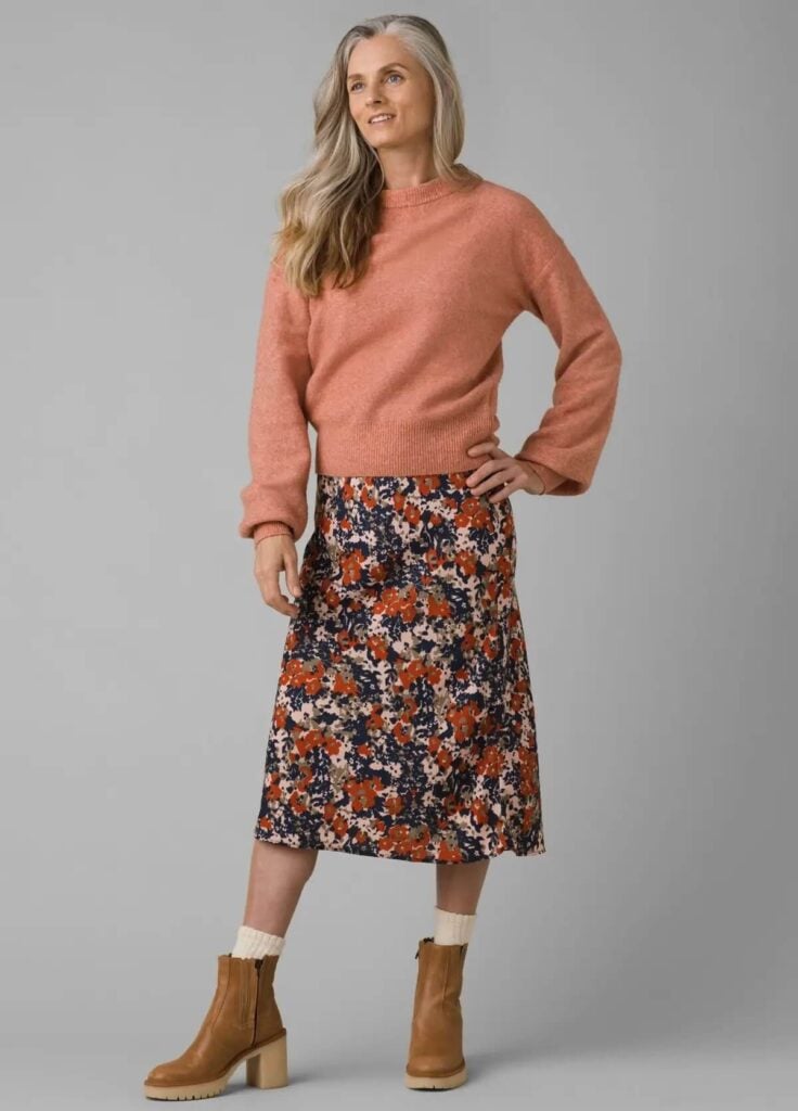 prAna floral midi skirt