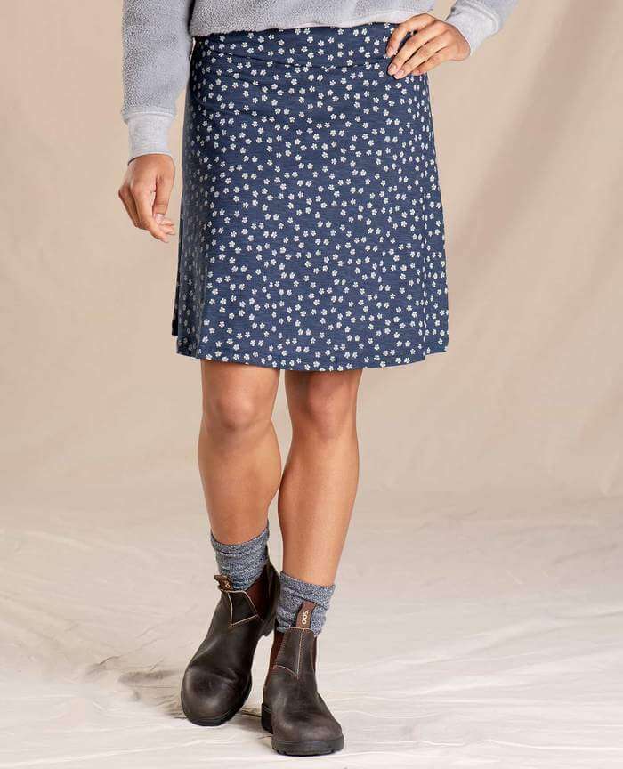 Toad and Co knee length blue and white skirt