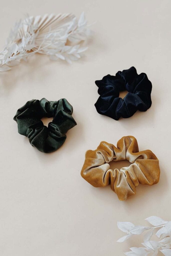 Whimsy and Row velvet scrunchies