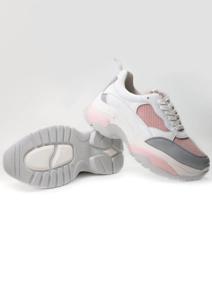 Wills vegan store vegan chunky sneakers in pink and grey