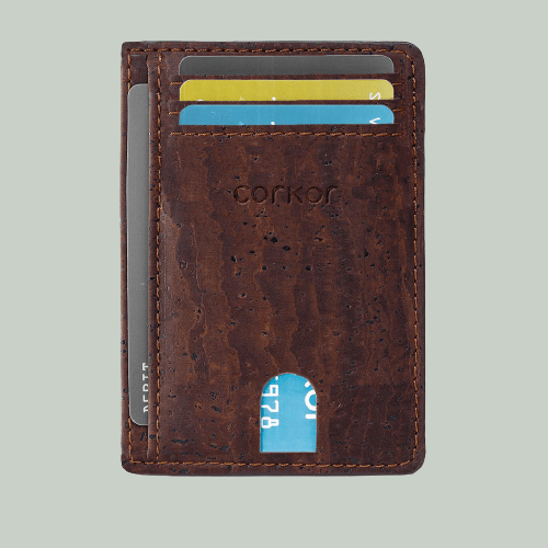 Corkor dark cork cardholder with credit card slots