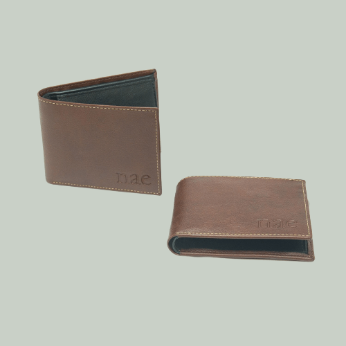 Nae brown vegan leather bifold wallet