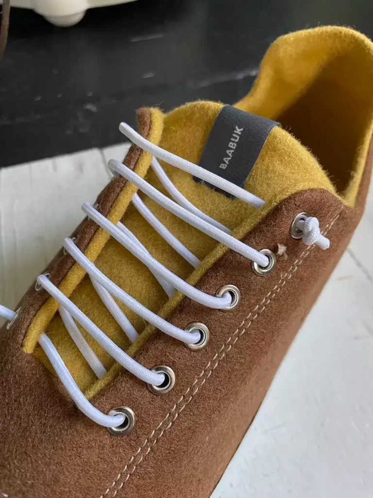 My pair of Baabuk shoes with elastic laces