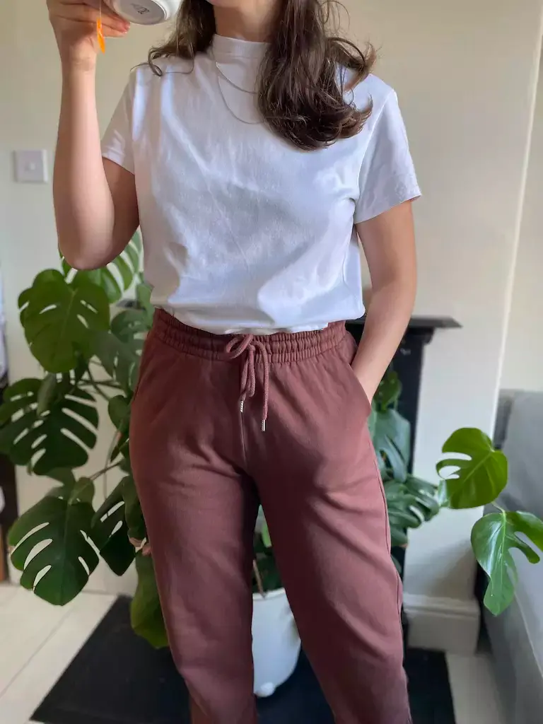 Editor Bethany in her Colorful Standard Sweatpants Review