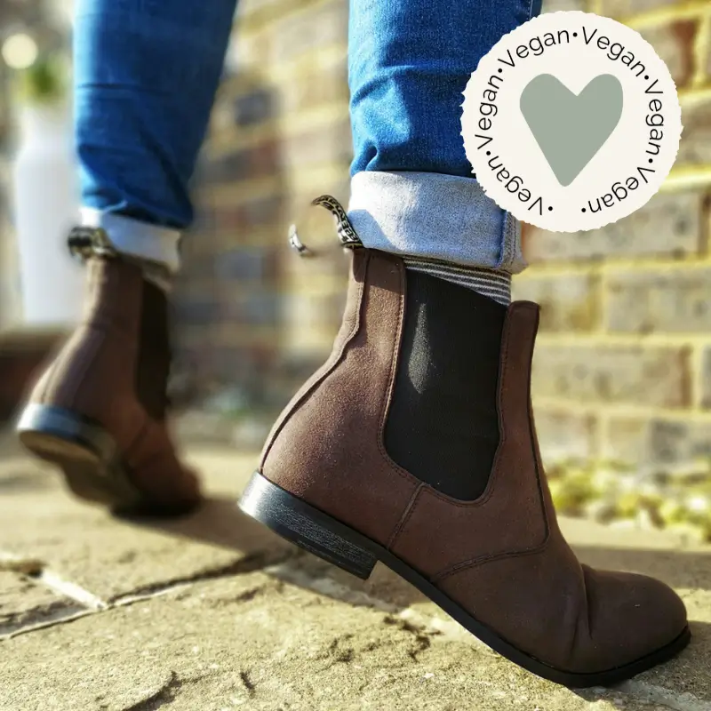 Brown vegan suede chelsea boots from Vegetarian shoes