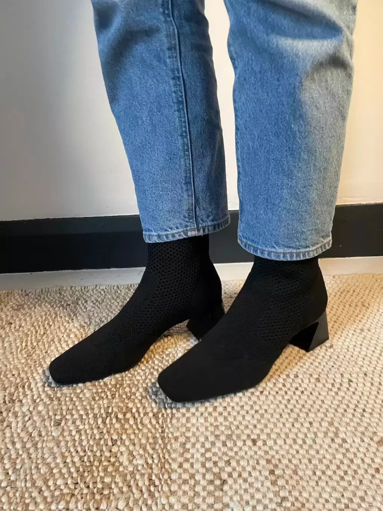 Bethany wearing her sustainable heels